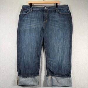 Vintage‎ GAP Jeans Women's Size 20 Blue Denim Capri Pants Cuffed Cropped